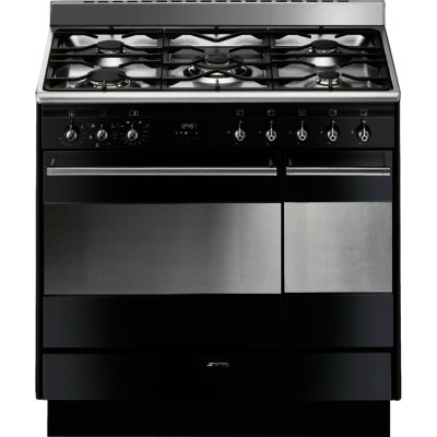 Smeg SUK92MBL9 90cm Dual Cavity Duel Fuel Range Cooker in Black Smeg SUK92MBL9 90cm Dual Cavity Duel Fuel Range Cooker in Black